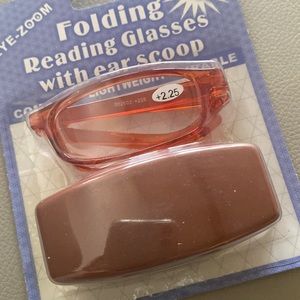 +2.25 foldable reading glasses with case new